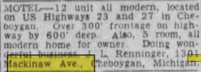 Ritz Motel (Birch Haus Motel) - Aug 1960 Ad For Sale (newer photo)